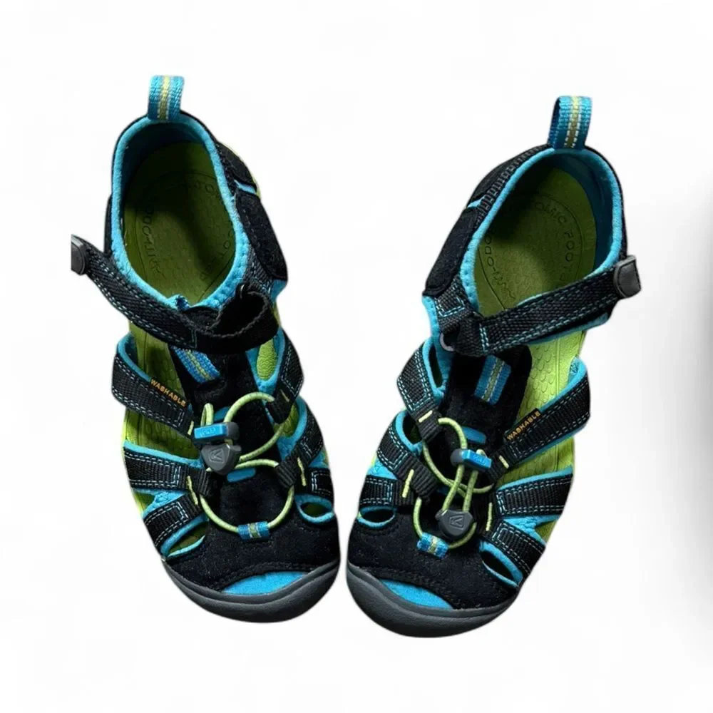 Keen Children’s Aqua Blue, Green & Black Sandals